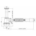 Сифон для кухонної мийки Lidz (WHI) 60 05 M001 00 (вихід 50 мм)