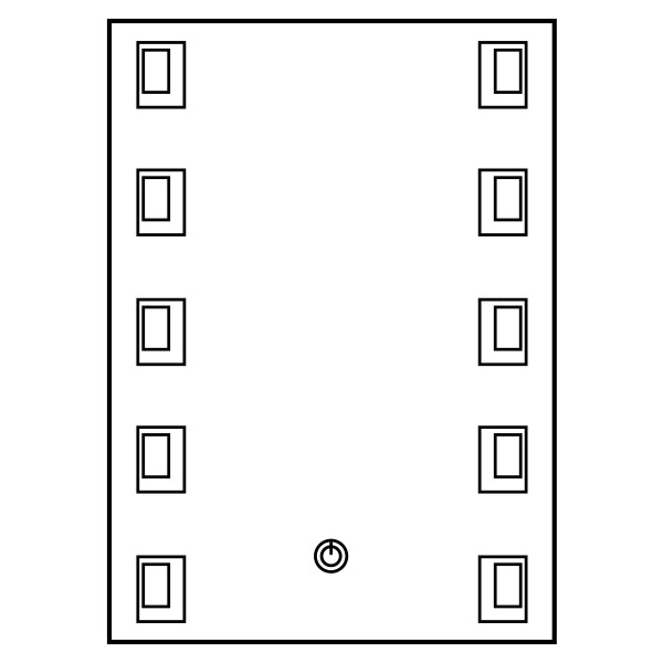 Зеркало Lidz 140.08.03 500х700 с LED-подсветкой
