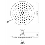 Лейка для верхнего душа Lidz (CRM) 51 10 103 25, Ø25 см