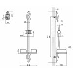 Штанга для душа Lidz (CRM) 49 40 019 с мыльницей