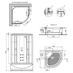 Гидромассажный бокс Lidz Tani SBM100x100.SAT.HIGH.FB, стекло Fabric 4 мм