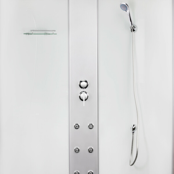 Гидромассажный бокс Lidz Tani SBM100x100.SAT.HIGH.FB, стекло Fabric 4 мм