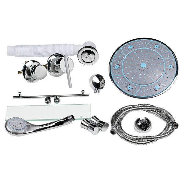 Гидромассажный бокс Lidz Tani SBM100x100.SAT.HIGH.FB, стекло Fabric 4 мм