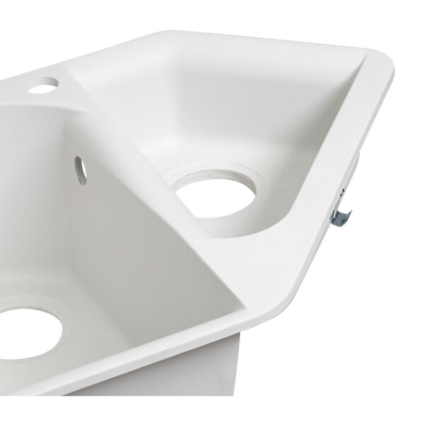 Кухонная мойка с дополнительной чашей Lidz 1000x500/225 WHI-01 (LIDZWHI011000500225)