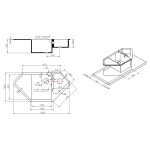 Кухонная мойка с дополнительной чашей Lidz 1000x500/225 GRA-09 (LIDZGRA091000500225)