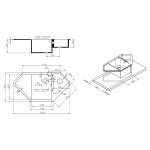 Кухонная мойка с дополнительной чашей Lidz 1000x500/225 GRF-13 (LIDZGRF131000500225)