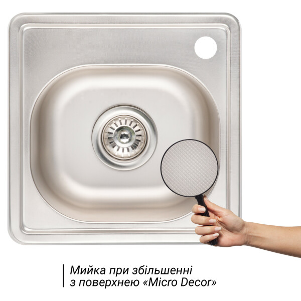 Кухонна мийка Lidz 3838 0,6 мм Micro Decor (LIDZ3838MDEC06)