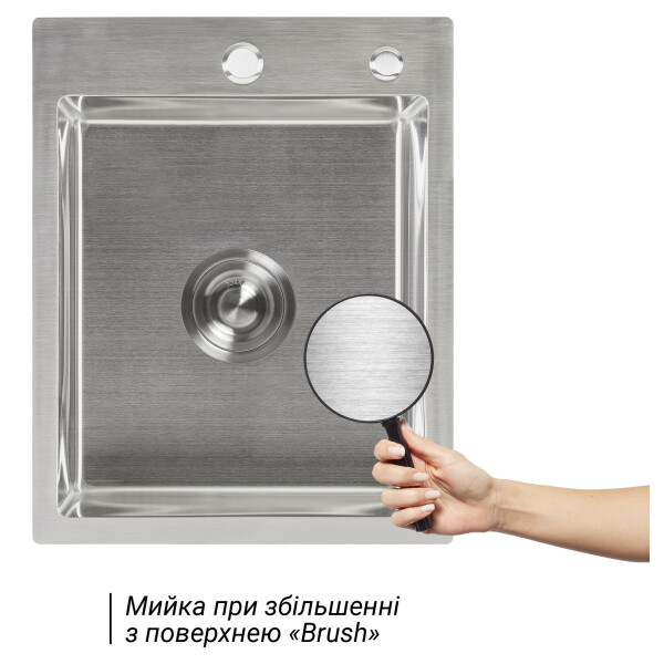 Набір 2 в 1 Lidz кухонна мийка H6050 3.0/0.8 мм Brush + дозатор для миючого засобу