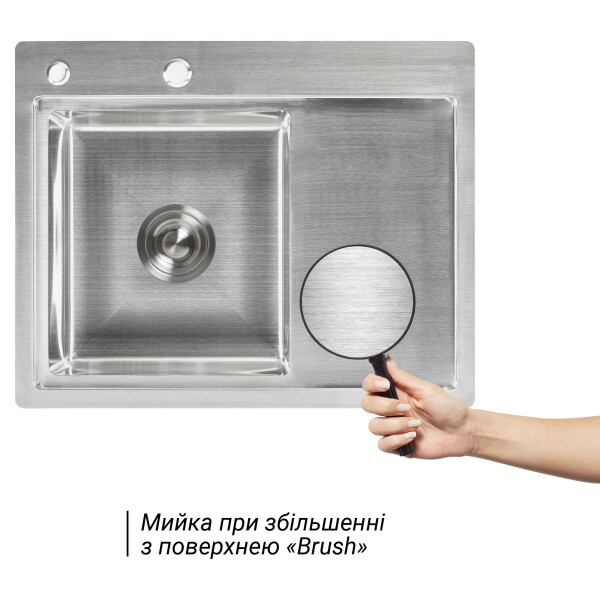 Набір 2 в 1 Lidz кухонна мийка H6350L 3.0/0.8 мм Brush + дозатор для миючого засобу