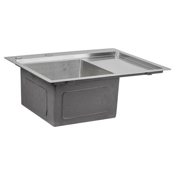 Набір 2 в 1 Lidz кухонна мийка H6350L 3.0/0.8 мм Brush + дозатор для миючого засобу