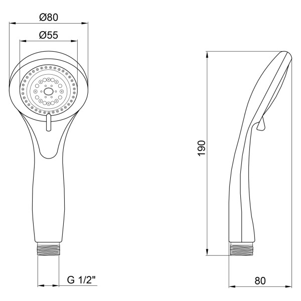 Лейка для ручного душа Lidz (CRM) 51 24 000 00