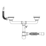 Сифон подвійний для кухонної мийки Lidz (WHI) 60 08 E001 02 ECO з круглим переливом (вихід 50 мм)