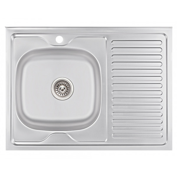 Кухонна мийка Lidz 6080-L 0,6 мм Satin (LIDZ6080L06SAT)