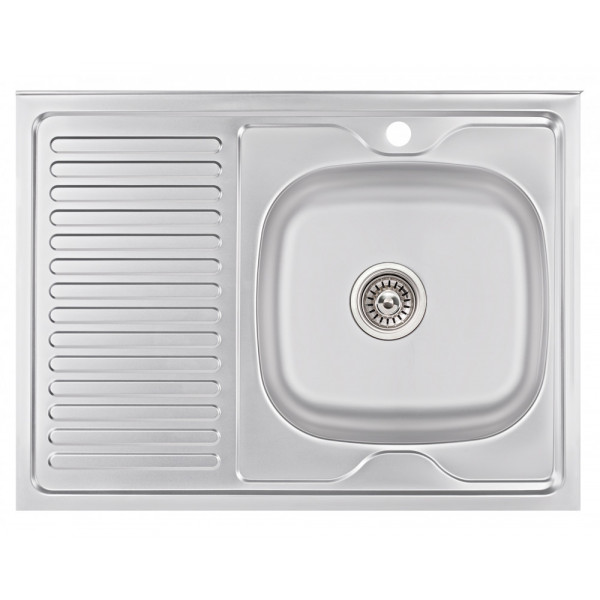 Кухонна мийка Lidz 6080-R 0,6 мм Satin (LIDZ6080R06SAT)