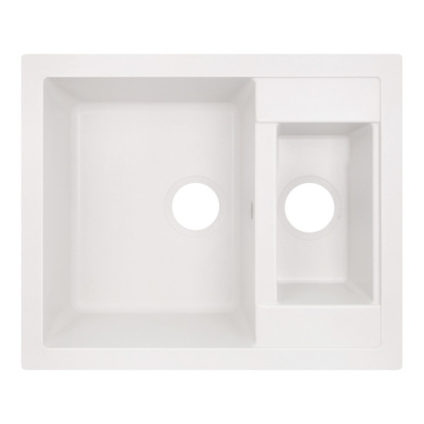 Кухонная мойка с дополнительной чашей Lidz 615x500/200 WHI-01 (LIDZWHI01615500200)