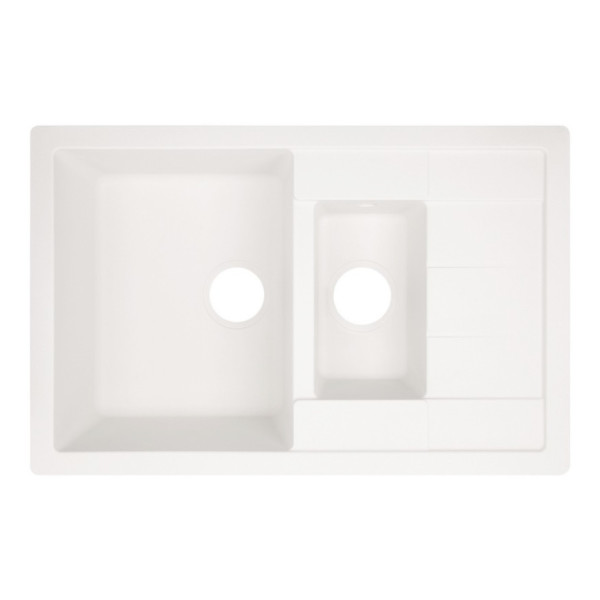 Кухонная мойка с дополнительной чашей Lidz 780x495/200 WHI-01 (LIDZWHI01780495200)