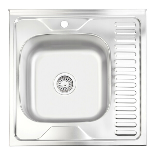 Кухонна мийка Lidz 6060-L 0,6 мм Satin (LIDZ6060SAT06)