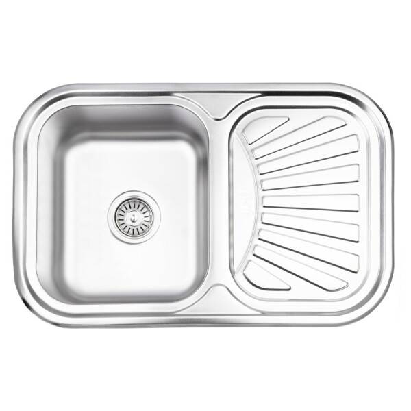 Кухонна мийка Lidz 7549 0,8 мм Satin (LIDZ7549SAT8)