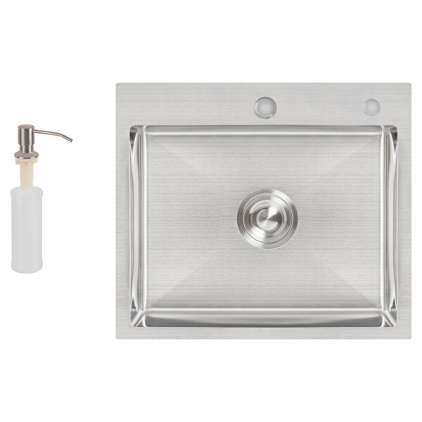 Набір 2 в 1 Lidz кухонна мийка H5045 3.0/1.0 мм Brush + дозатор для миючого засобу