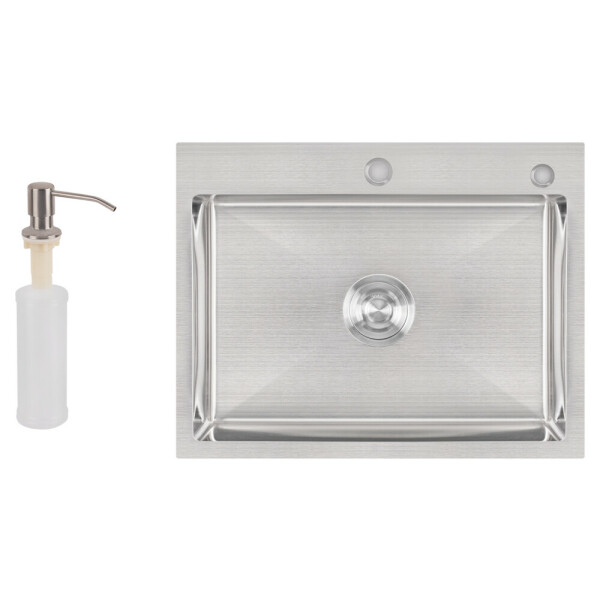 Набір 2 в 1 Lidz кухонна мийка H5845 3.0/1.0 мм Brush + дозатор для миючого засобу