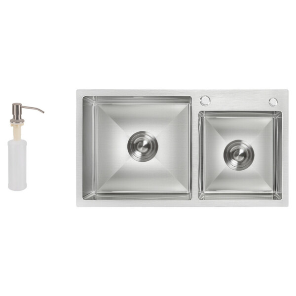 Набір 2 в 1 Lidz кухонна мийка H7843 3.0/1.0 мм Brush + дозатор для миючого засобу