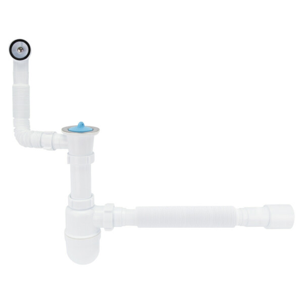 Сифон для раковини Lidz (WHI) 60 08 E004 00 з круглим переливом (вихід 50 мм)