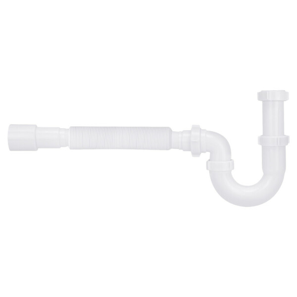 Сифон для кухонної мийки Lidz (WHI) 60 08 E002 00 прямоточний без випуска (вихід 50 мм)